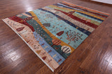 Tribal Persian Gabbeh Hand Knotted Wool Rug - 9' 3" X 11' 10" - Golden Nile