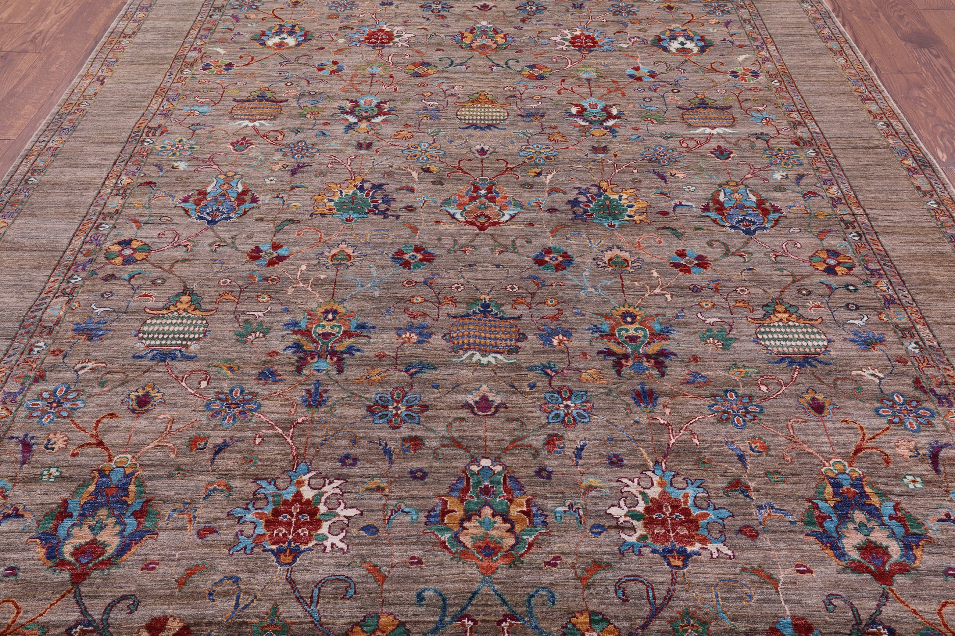 Peshawar Hand Knotted Wool Rug - 8' 2" X 9' 10" - Golden Nile