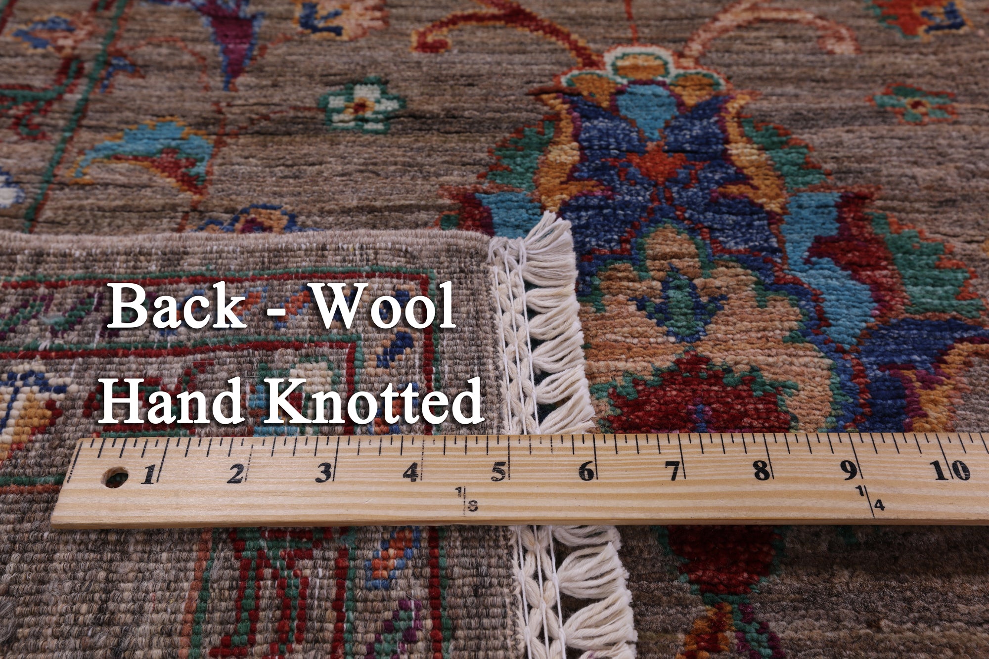 Peshawar Hand Knotted Wool Rug - 8' 2" X 9' 10" - Golden Nile