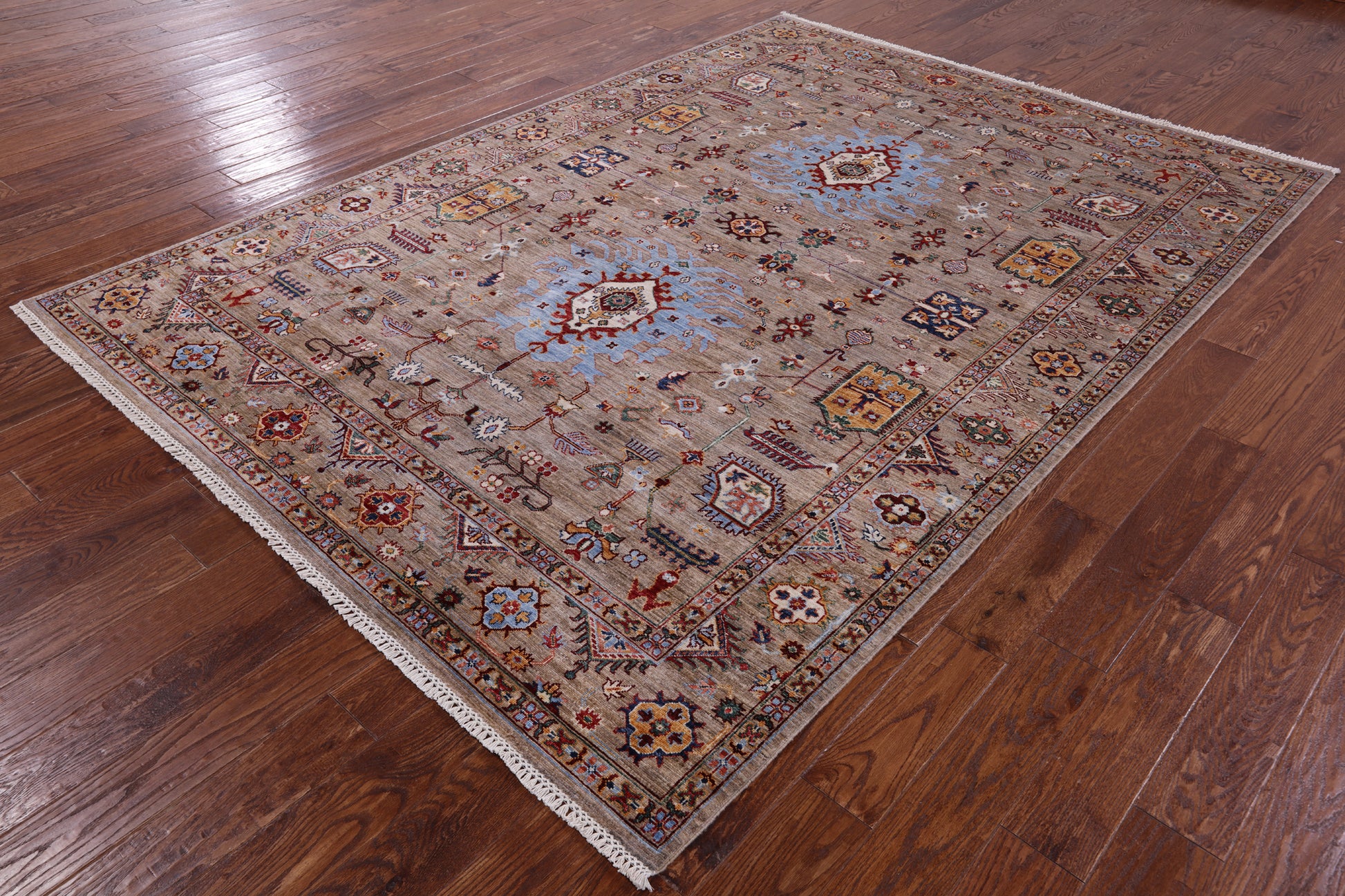 Peshawar Hand Knotted Wool Rug - 6' 10" X 9' 7" - Golden Nile