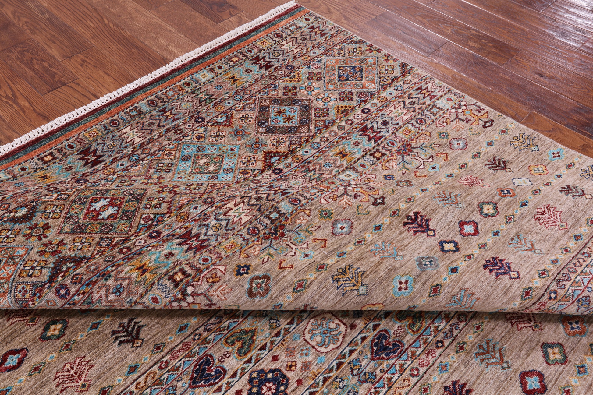 Khorjin Persian Gabbeh Hand Knotted Wool Rug - 6' 11" X 9' 7" - Golden Nile