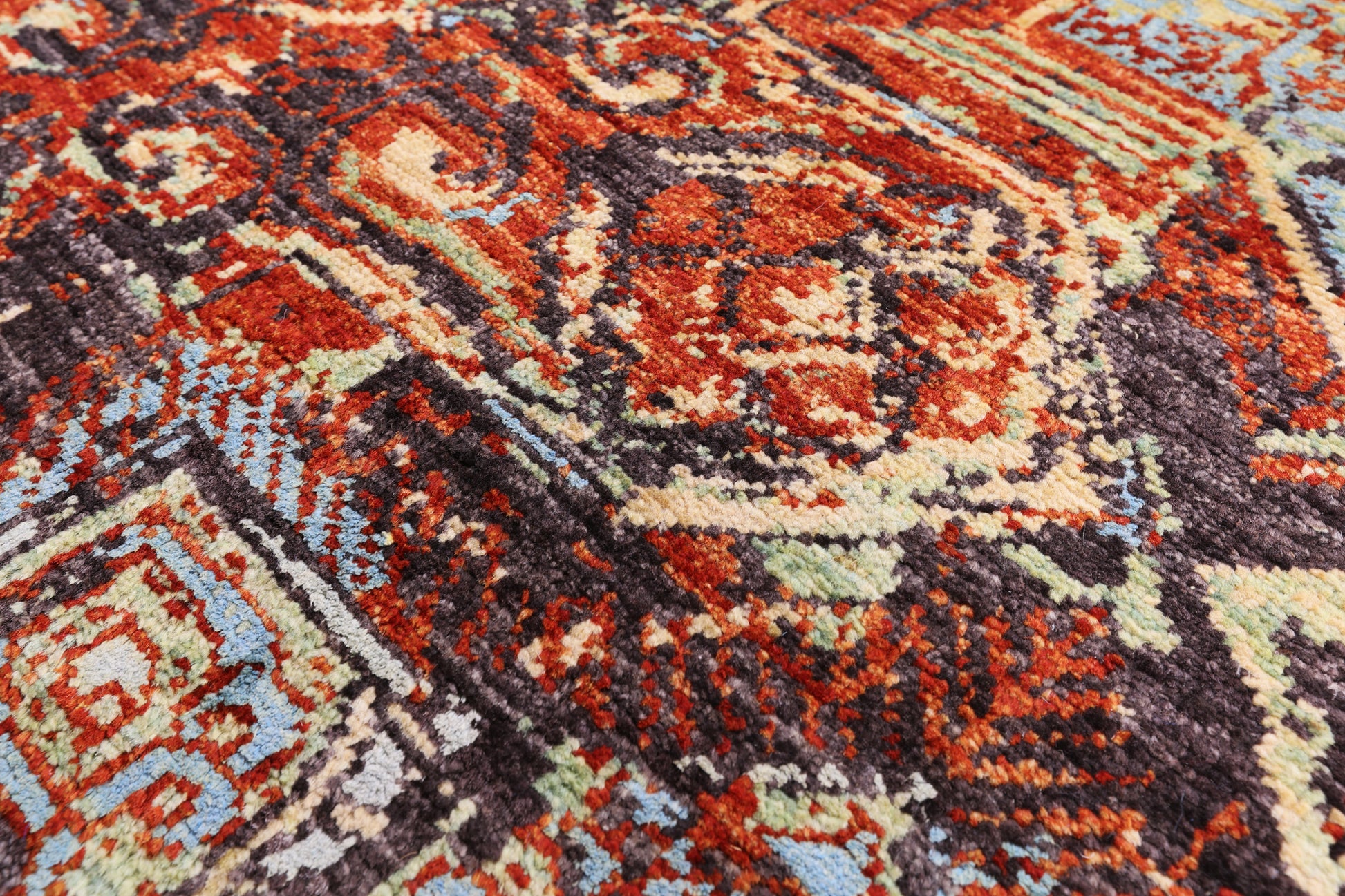 Abstract Modern Handmade Wool & Silk Rug - 8' 2" X 9' 10" - Golden Nile