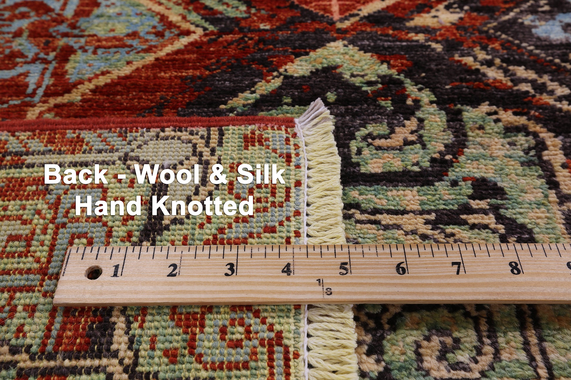 Abstract Modern Handmade Wool & Silk Rug - 8' 2" X 9' 10" - Golden Nile