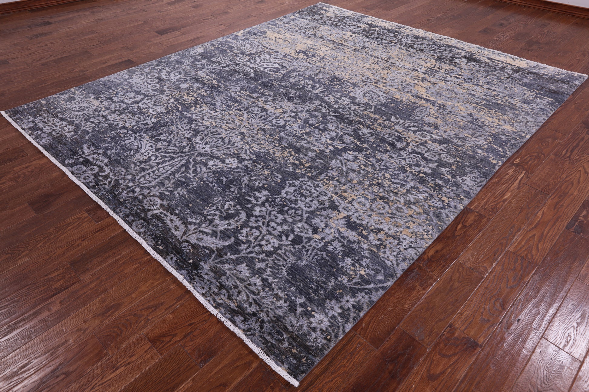 Abstract Modern Hand Knotted Wool & Silk Rug - 8' 2" X 10' 0" - Golden Nile