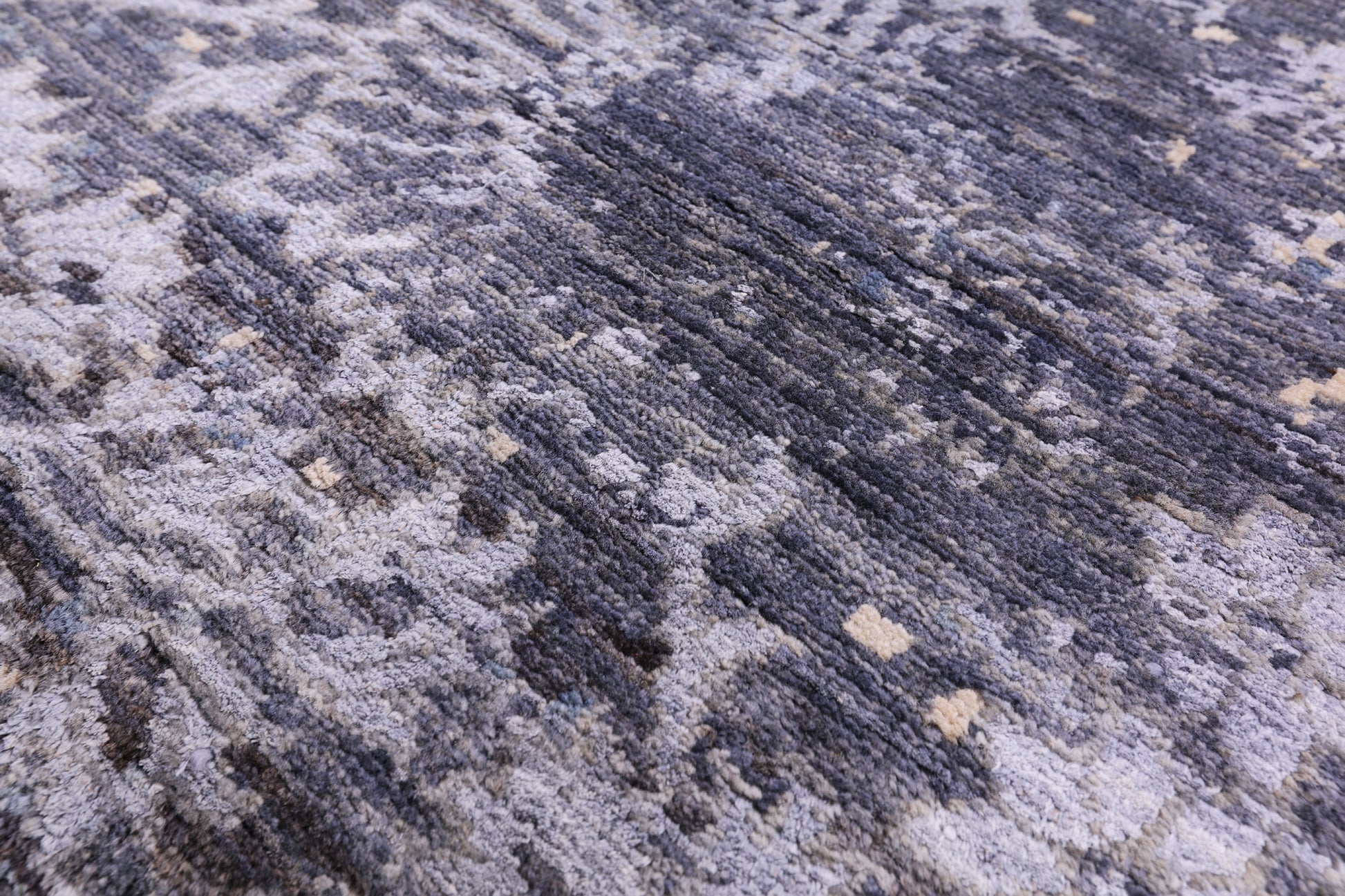 Abstract Modern Hand Knotted Wool & Silk Rug - 8' 2" X 10' 0" - Golden Nile