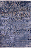 Abstract Contemporary Handmade Wool & Silk Rug - 5' 10" X 8' 9" - Golden Nile