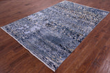 Abstract Contemporary Handmade Wool & Silk Rug - 5' 10" X 8' 9" - Golden Nile