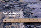 Abstract Contemporary Handmade Wool & Silk Rug - 5' 10" X 8' 9" - Golden Nile