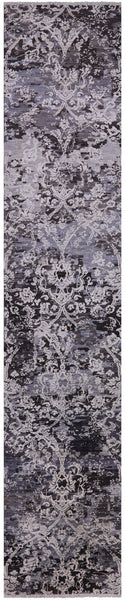 Abstract Modern Handmade Wool & Silk Runner Rug - 2' 10" X 14' 0" - Golden Nile