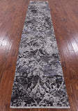 Abstract Modern Handmade Wool & Silk Runner Rug - 2' 10" X 14' 0" - Golden Nile