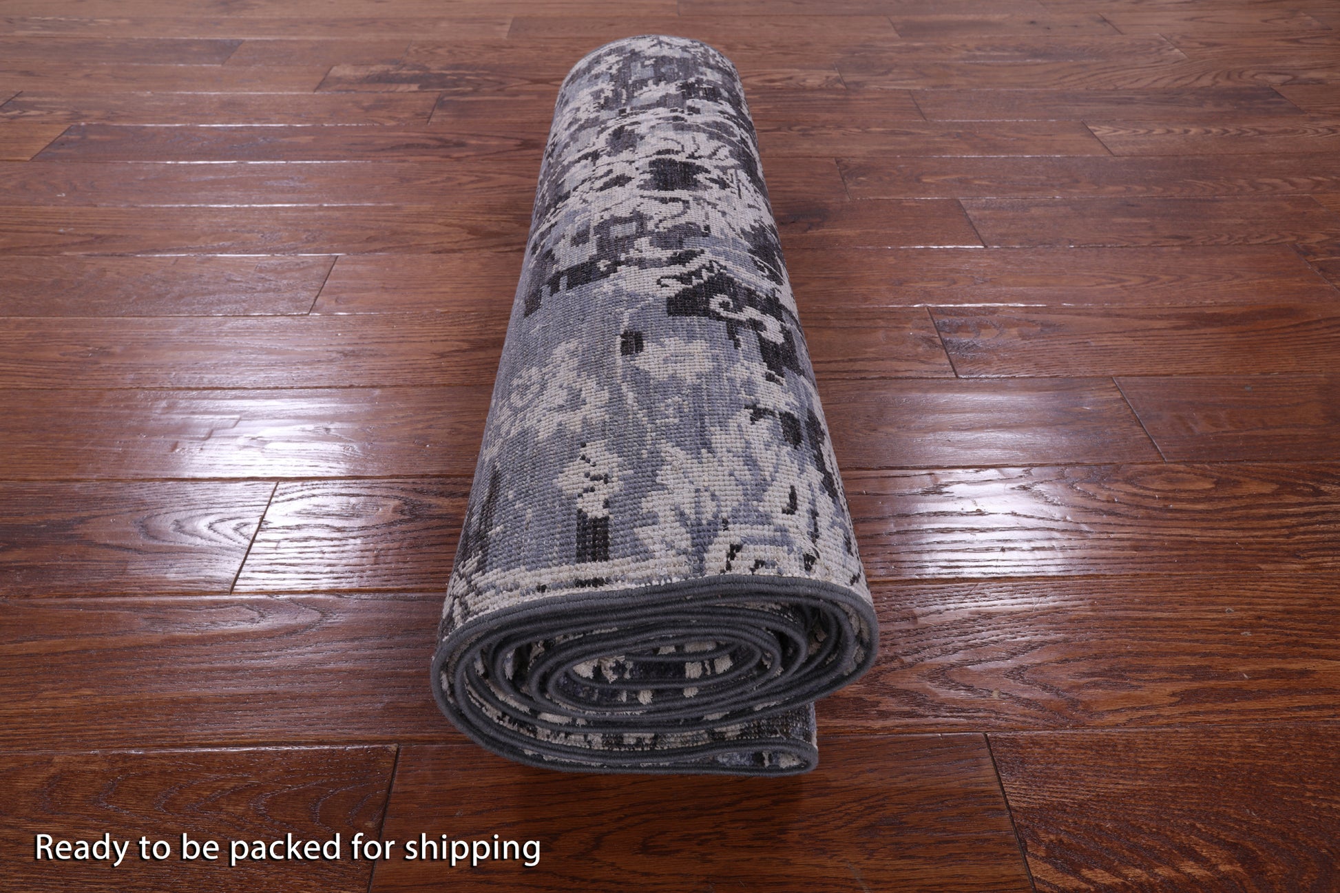Abstract Modern Handmade Wool & Silk Runner Rug - 2' 10" X 14' 0" - Golden Nile
