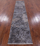 Abstract Modern Handmade Wool & Silk Runner Rug - 2' 7" X 11' 10" - Golden Nile
