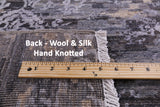 Abstract Modern Handmade Wool & Silk Runner Rug - 2' 7" X 11' 10" - Golden Nile
