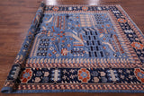 Blue Persian Fine Serapi Hand Knotted Wool Rug - 8' 0" X 9' 11" - Golden Nile