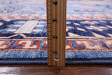 Blue Persian Fine Serapi Hand Knotted Wool Rug - 8' 0" X 9' 11" - Golden Nile
