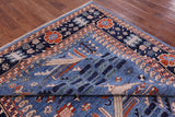 Blue Persian Fine Serapi Hand Knotted Wool Rug - 8' 0" X 9' 11" - Golden Nile