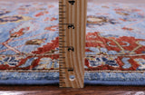 Blue Persian Fine Serapi Handmade Wool Rug - 5' 11" X 8' 9" - Golden Nile