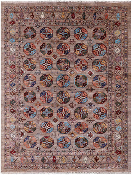 Turkmen Ersari Hand Knotted Wool Rug - 8' 4" X 10' 10" - Golden Nile