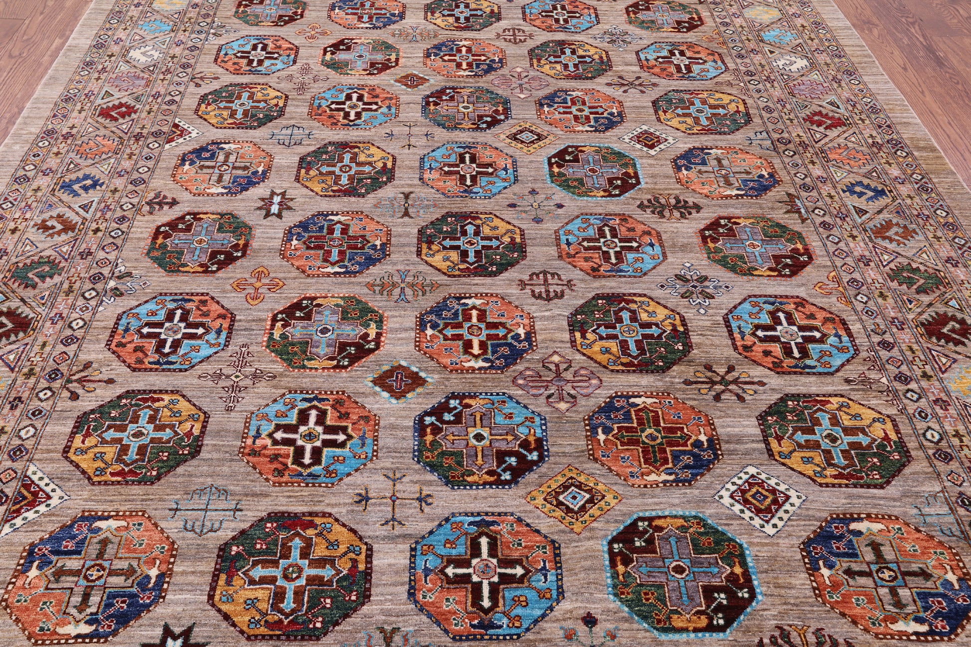 Turkmen Ersari Hand Knotted Wool Rug - 8' 4" X 10' 10" - Golden Nile