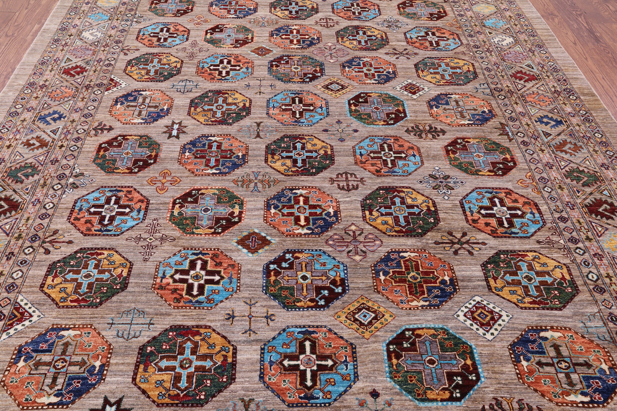 Turkmen Ersari Hand Knotted Wool Rug - 8' 4" X 10' 10" - Golden Nile