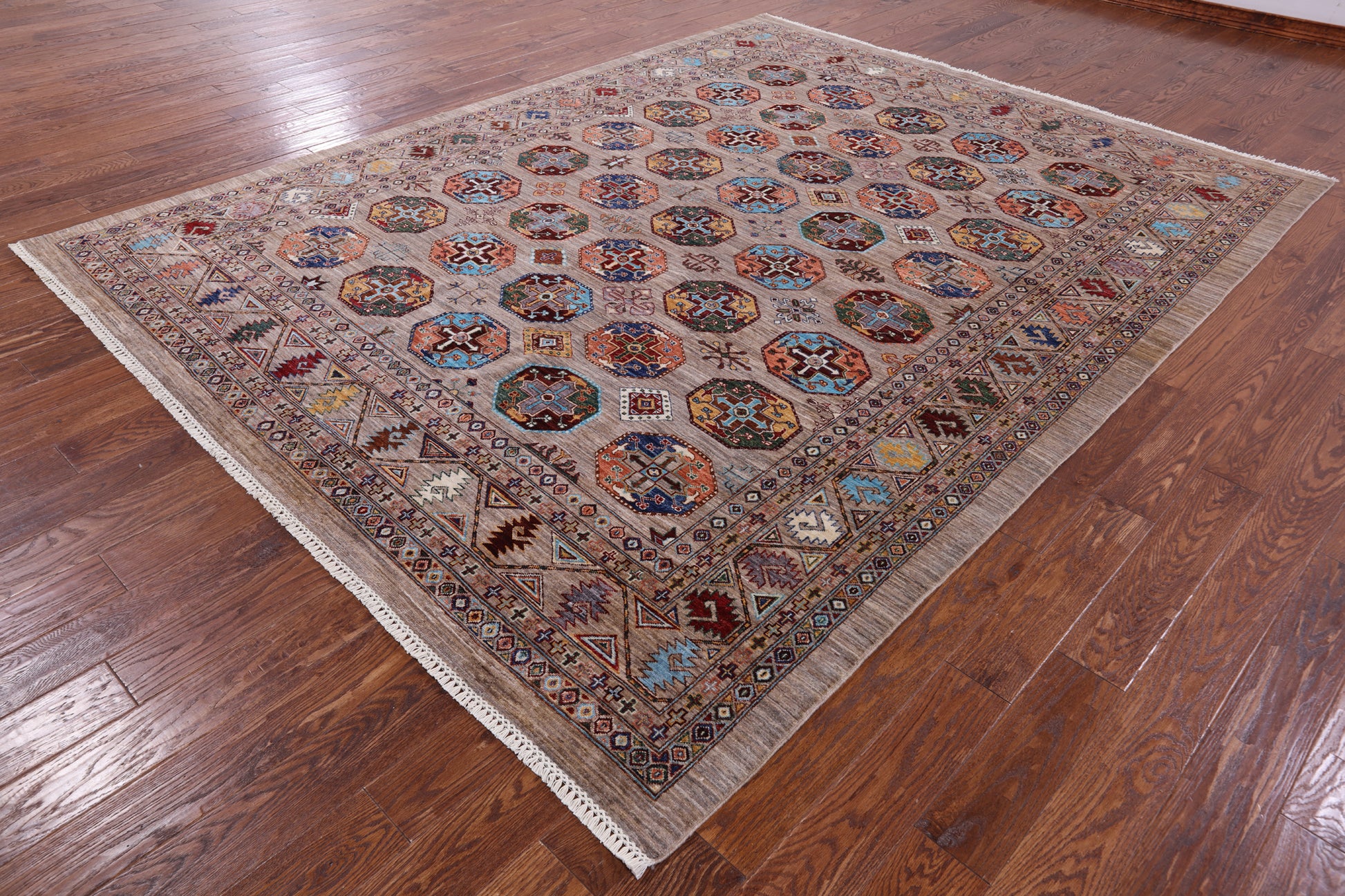 Turkmen Ersari Hand Knotted Wool Rug - 8' 4" X 10' 10" - Golden Nile