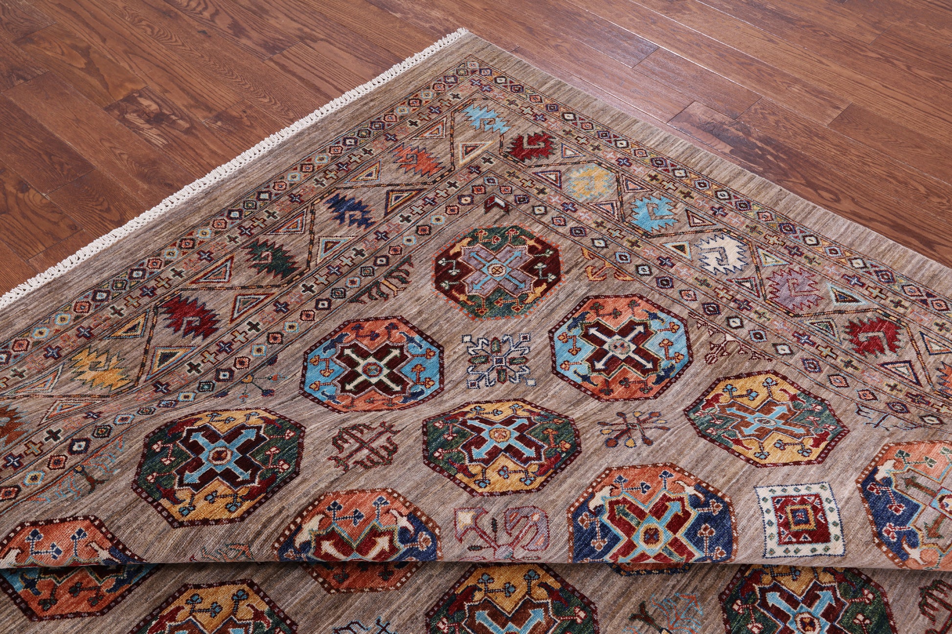 Turkmen Ersari Hand Knotted Wool Rug - 8' 4" X 10' 10" - Golden Nile
