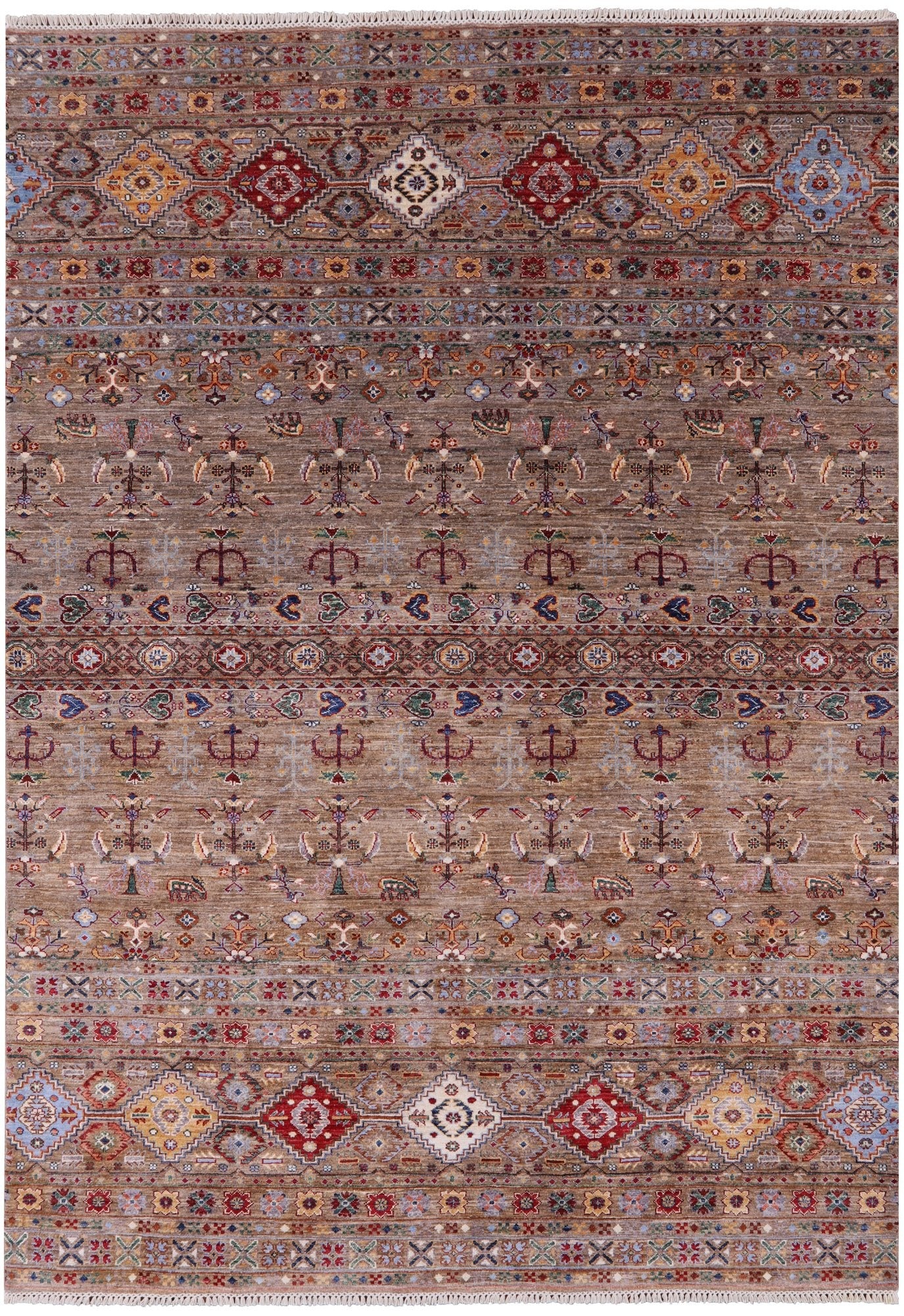 Tribal Persian Gabbeh Hand Knotted Wool Rug - 6' 10" X 9' 9" - Golden Nile