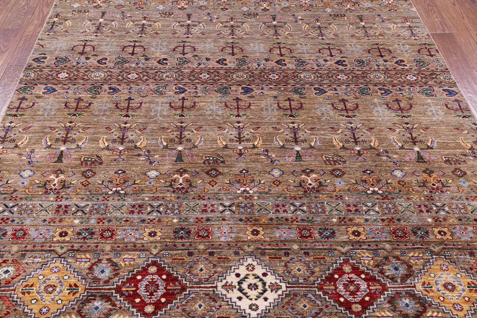 Tribal Persian Gabbeh Hand Knotted Wool Rug - 6' 10" X 9' 9" - Golden Nile