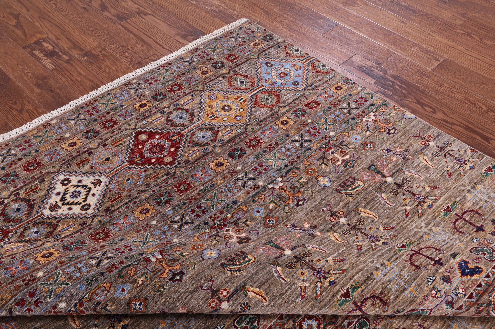 Tribal Persian Gabbeh Hand Knotted Wool Rug - 6' 10" X 9' 9" - Golden Nile