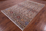 Khorjin Persian Gabbeh Hand Knotted Wool Rug - 6' 8" X 10' 0" - Golden Nile