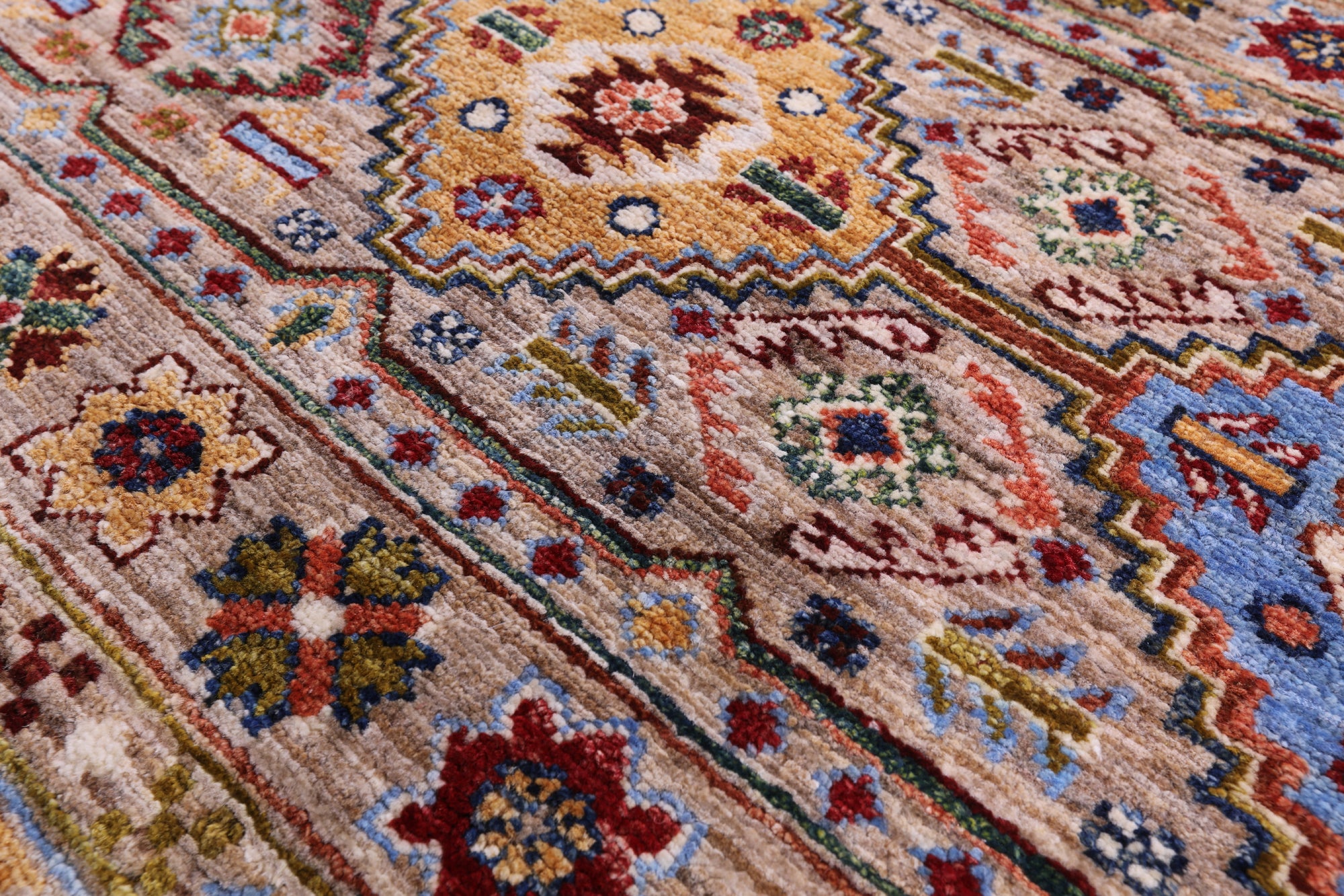 Khorjin Persian Gabbeh Hand Knotted Wool Rug - 6' 8" X 10' 0" - Golden Nile