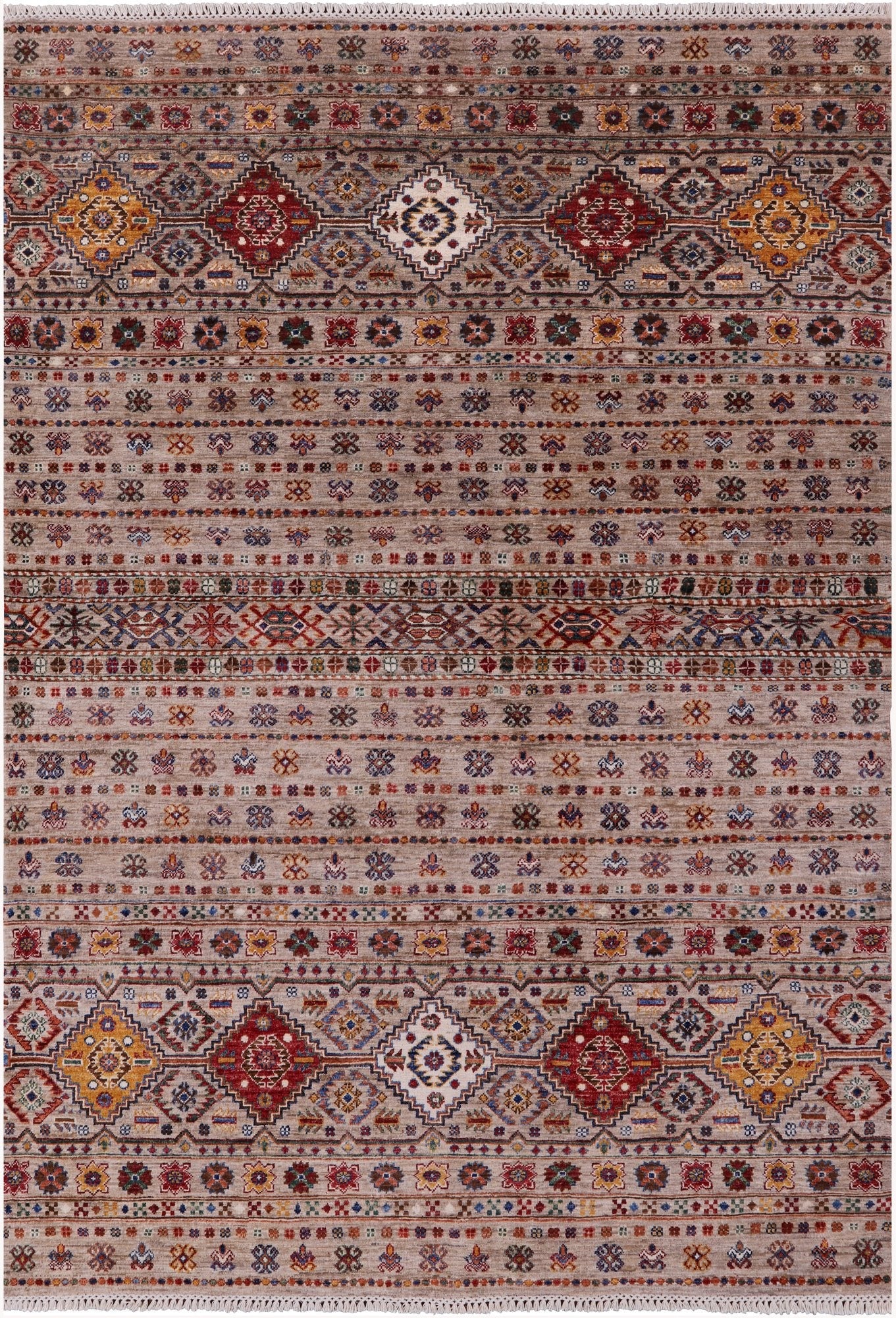 Khorjin Persian Gabbeh Handmade Wool Rug - 5' 9" X 8' 2" - Golden Nile