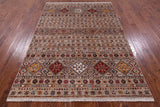 Khorjin Persian Gabbeh Handmade Wool Rug - 5' 9" X 8' 2" - Golden Nile