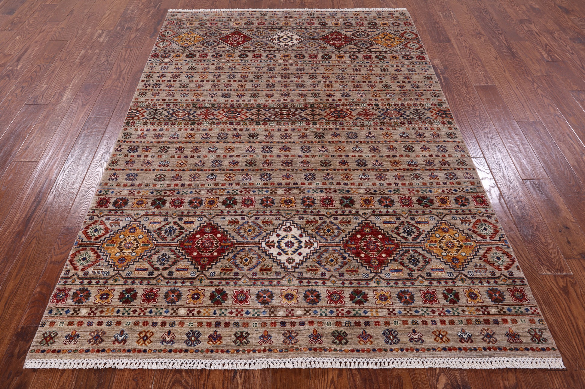 Khorjin Persian Gabbeh Handmade Wool Rug - 5' 9" X 8' 2" - Golden Nile