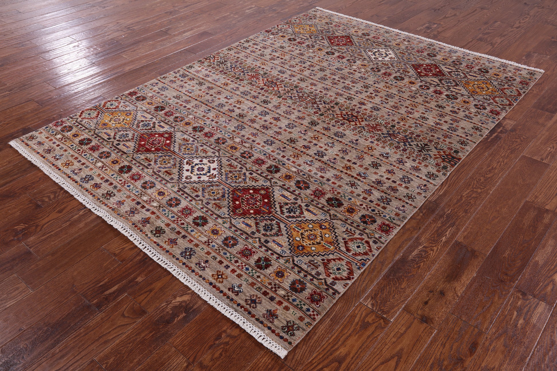 Khorjin Persian Gabbeh Handmade Wool Rug - 5' 9" X 8' 2" - Golden Nile