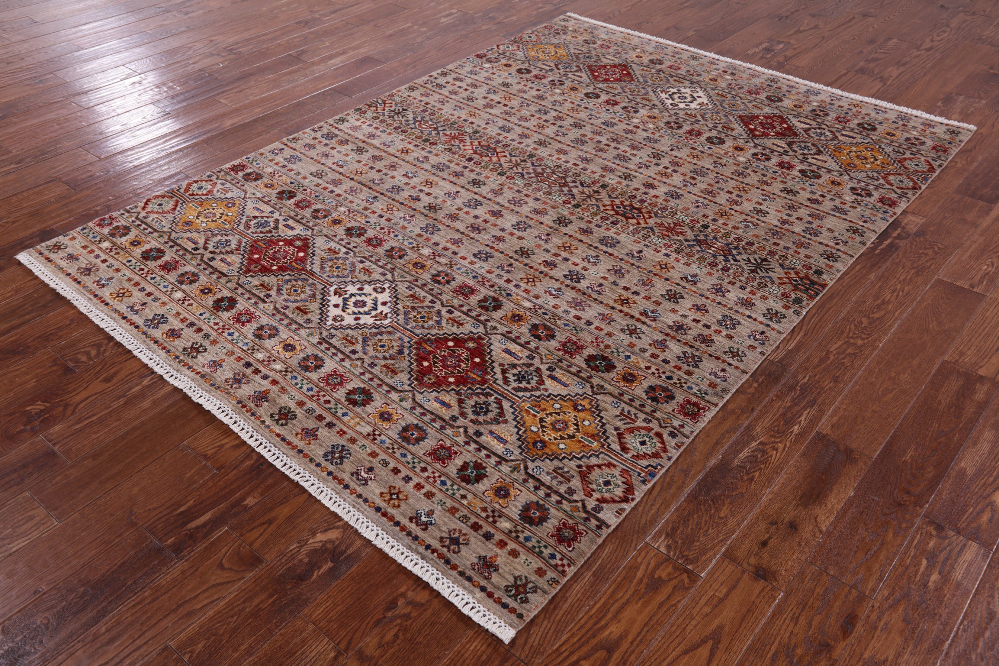 Khorjin Persian Gabbeh Handmade Wool Rug - 5' 9" X 8' 2" - Golden Nile