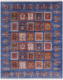 Blue Tribal Persian Gabbeh Hand Knotted Wool Rug - 5' 3" X 6' 5" - Golden Nile
