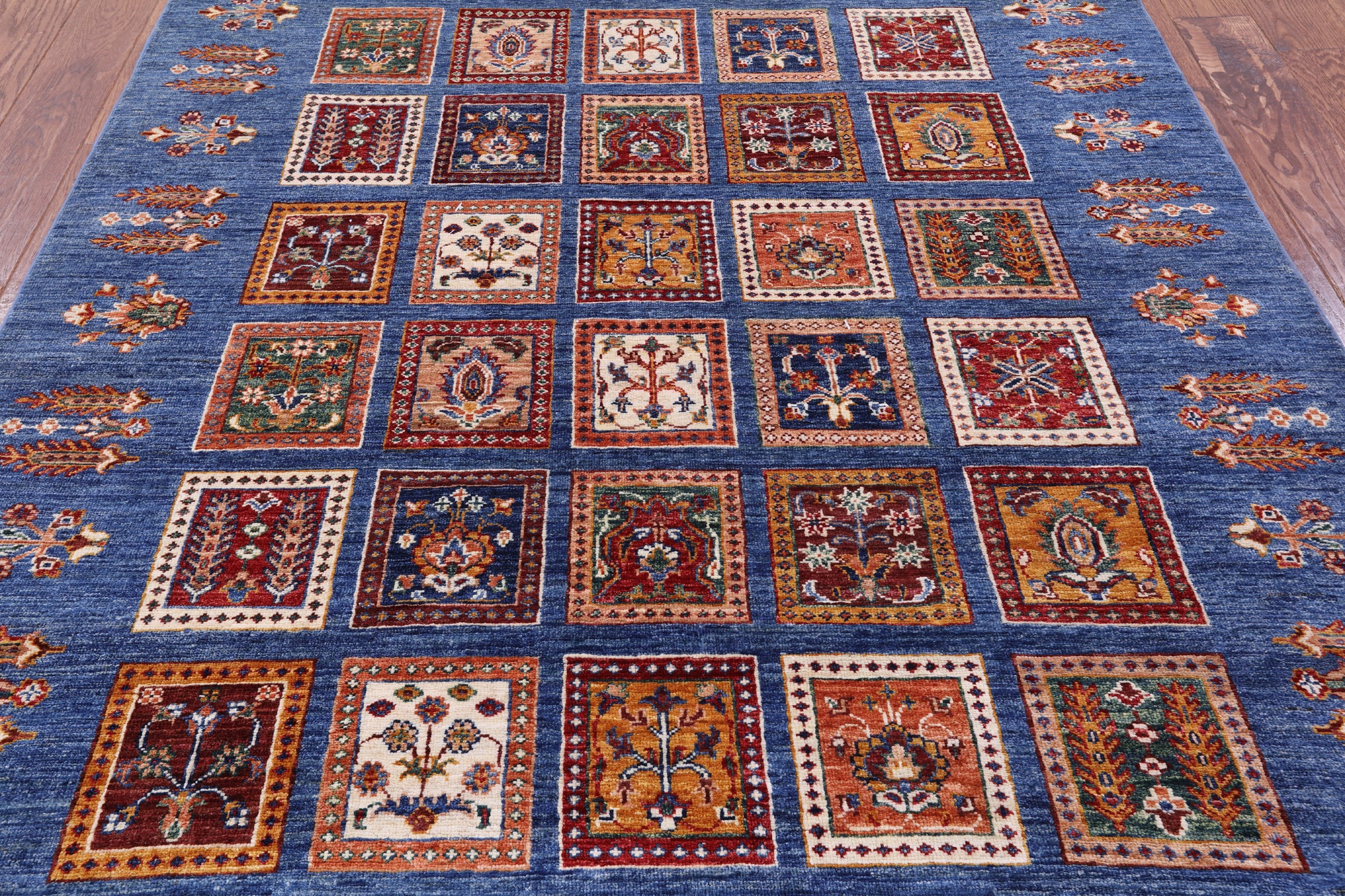 Blue Tribal Persian Gabbeh Hand Knotted Wool Rug - 5' 3" X 6' 5" - Golden Nile