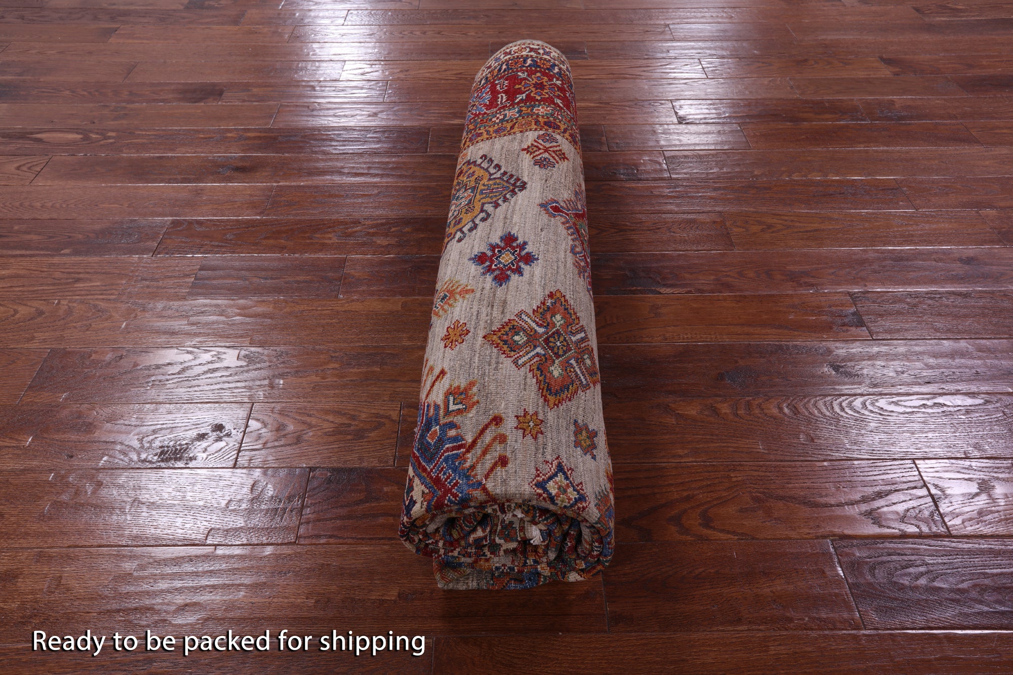 Super Kazak Handmade Wool Rug - 8' 0" X 9' 4" - Golden Nile