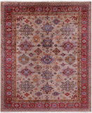 Super Kazak Handmade Wool Rug - 8' 0" X 9' 4" - Golden Nile