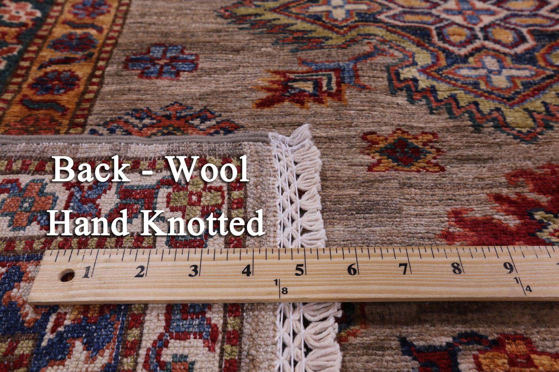 Super Kazak Handmade Wool Rug - 8' 0" X 9' 4" - Golden Nile