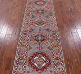 Super Kazak Hand Knotted Wool Runner Rug - 2' 8" X 8' 7" - Golden Nile