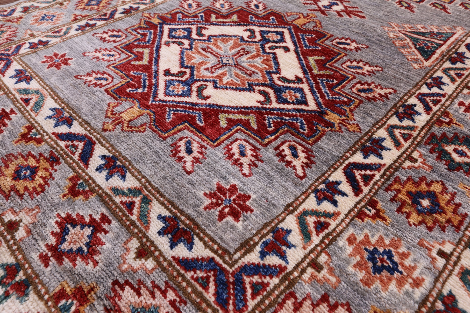 Super Kazak Hand Knotted Wool Runner Rug - 2' 8" X 8' 7" - Golden Nile