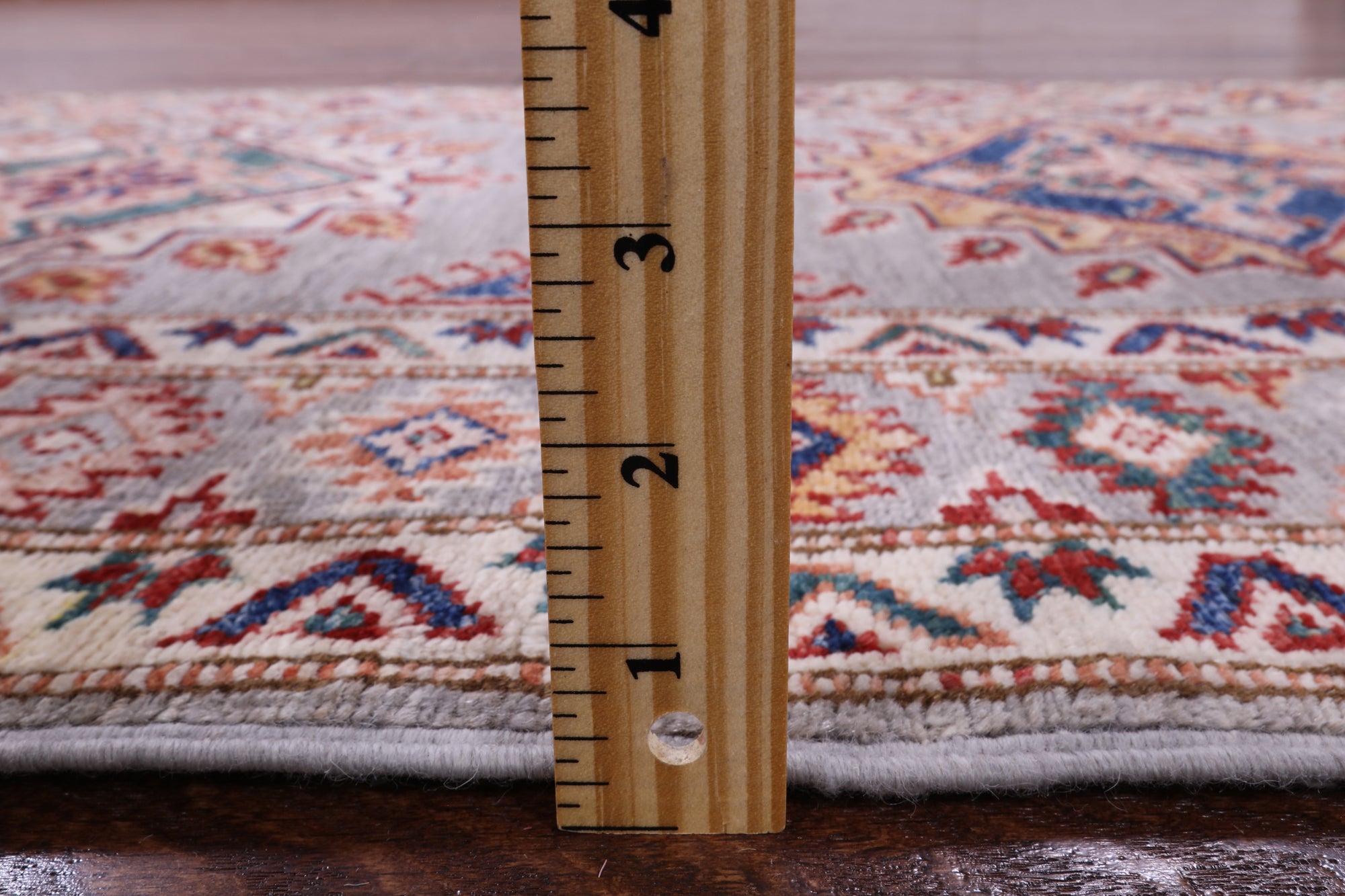 Super Kazak Hand Knotted Wool Runner Rug - 2' 8" X 8' 7" - Golden Nile