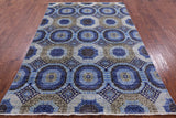 Geometric Persian Mamluk Hand Knotted Wool Rug - 5' 7" X 8' 2" - Golden Nile