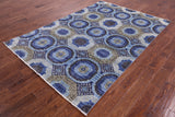 Geometric Persian Mamluk Hand Knotted Wool Rug - 5' 7" X 8' 2" - Golden Nile