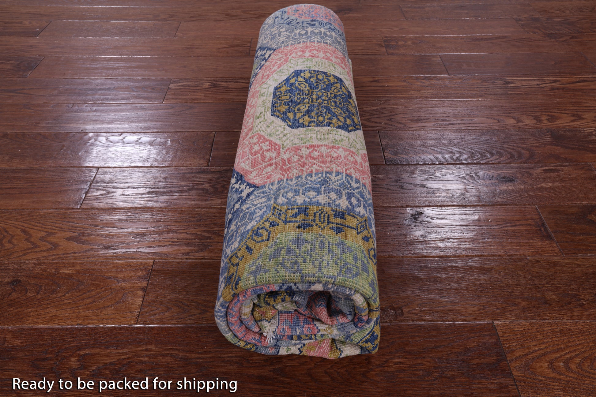 Geometric Persian Mamluk Hand Knotted Wool Rug - 5' 7" X 7' 9" - Golden Nile