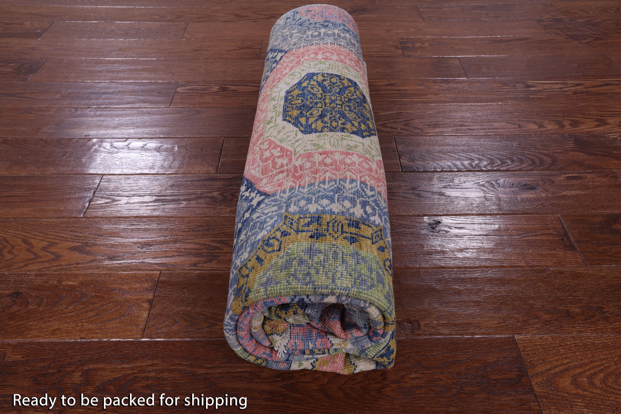 Geometric Persian Mamluk Hand Knotted Wool Rug - 5' 7" X 7' 9" - Golden Nile