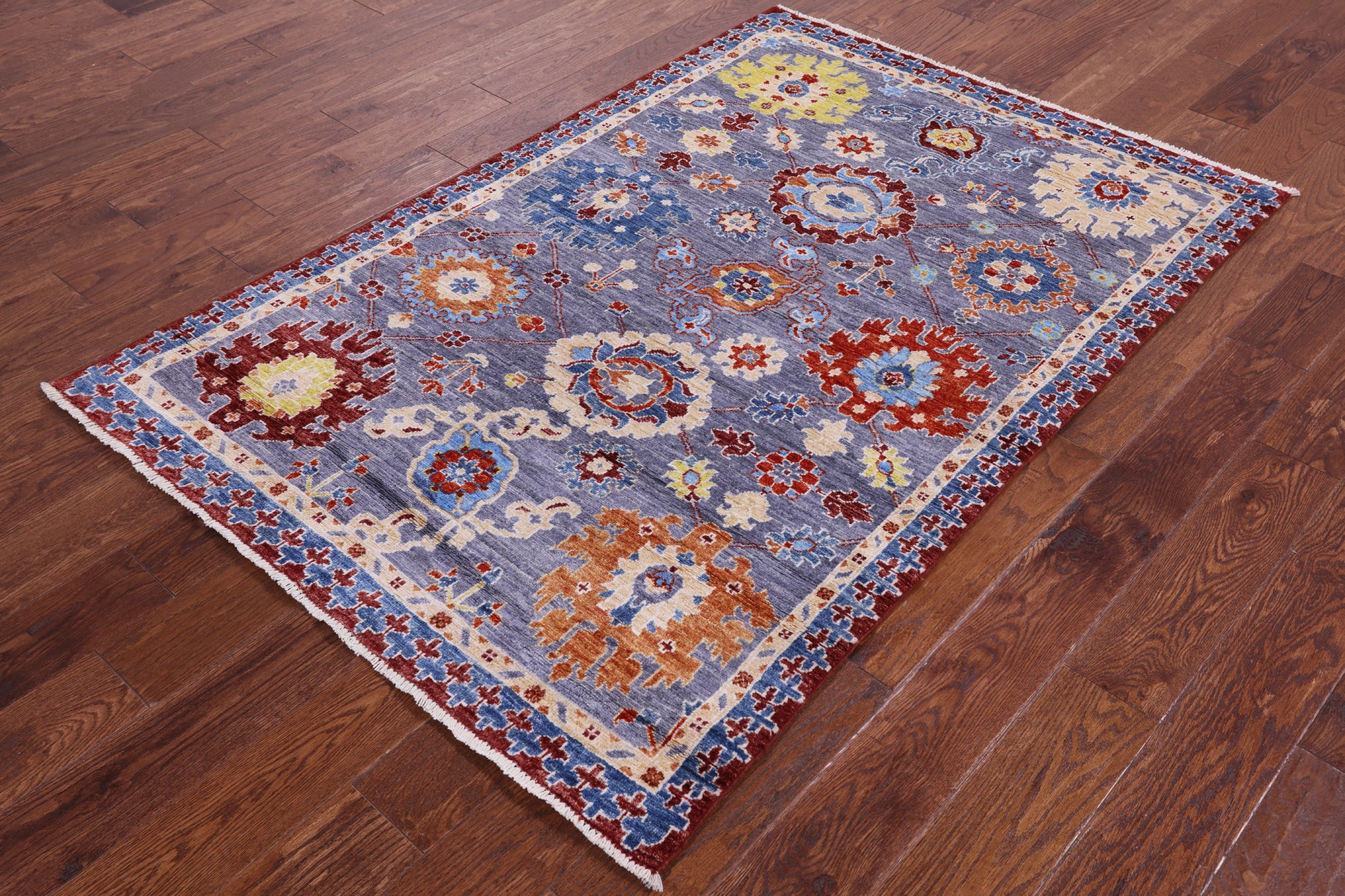 Grey Persian Fine Serapi Hand Knotted Wool Rug - 3' 10" X 5' 10" - Golden Nile