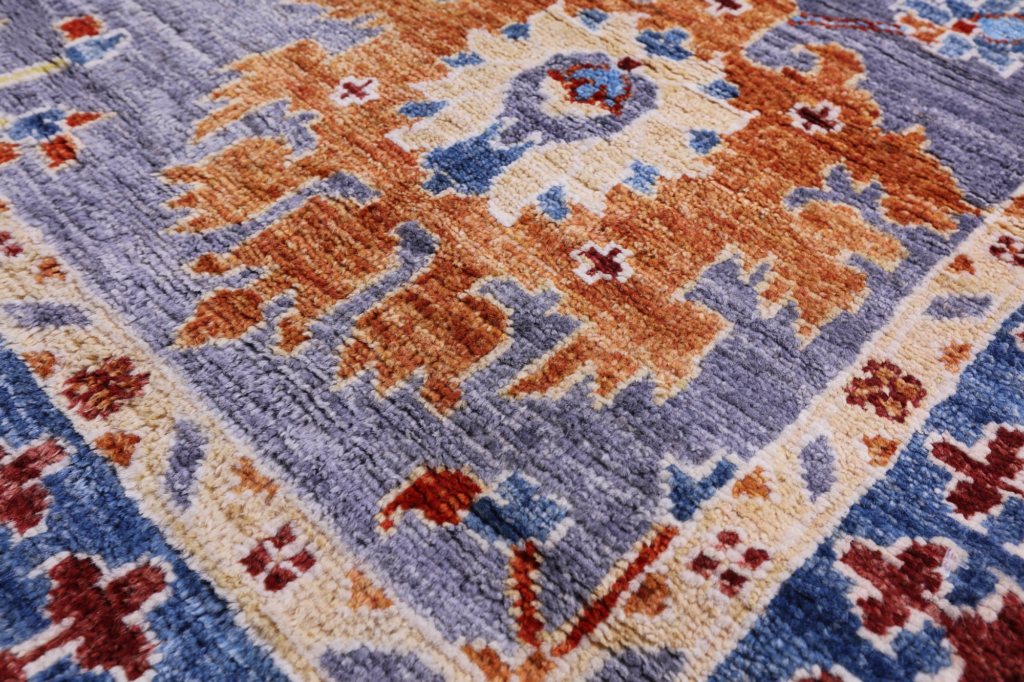 Grey Persian Fine Serapi Hand Knotted Wool Rug - 3' 10" X 5' 10" - Golden Nile